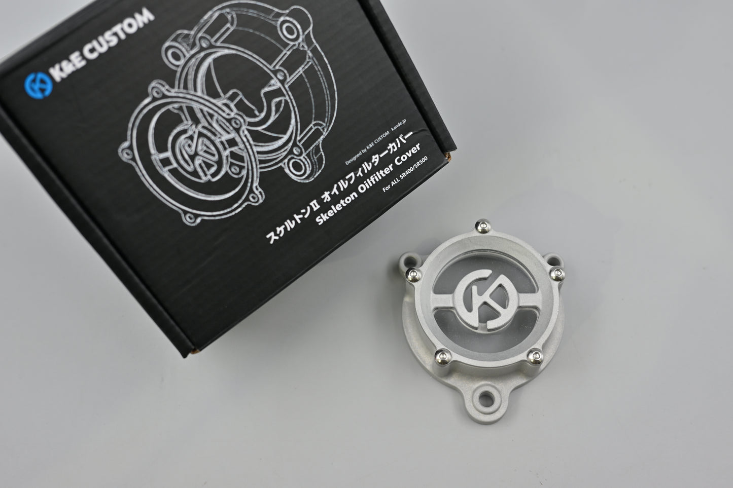 K&E CUSTOM スケルトンⅡオイルフィルターカバー SKELETON OILFILTER COVER for All SR400/SR500